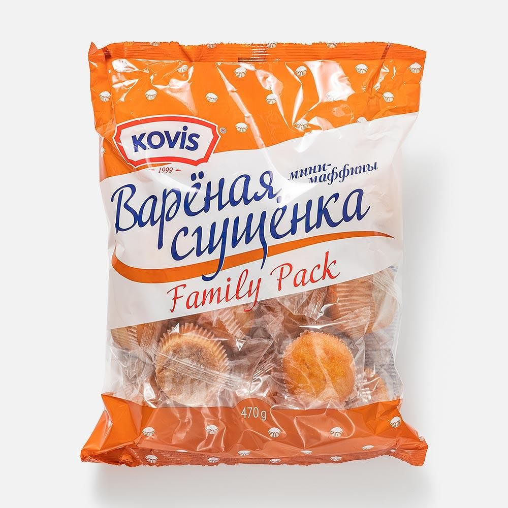 Изображение товара Мини-кексы Kovis, со вкусом варёной сгущёнки, 470 г
