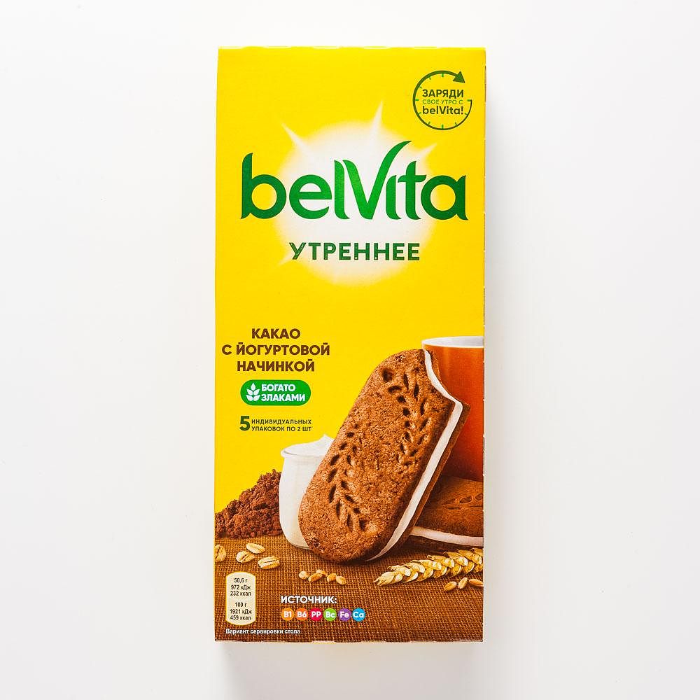 Изображение товара Печенье-сэндвич BelVita, Утреннее, какао с йогуртовой начинкой, 253 г