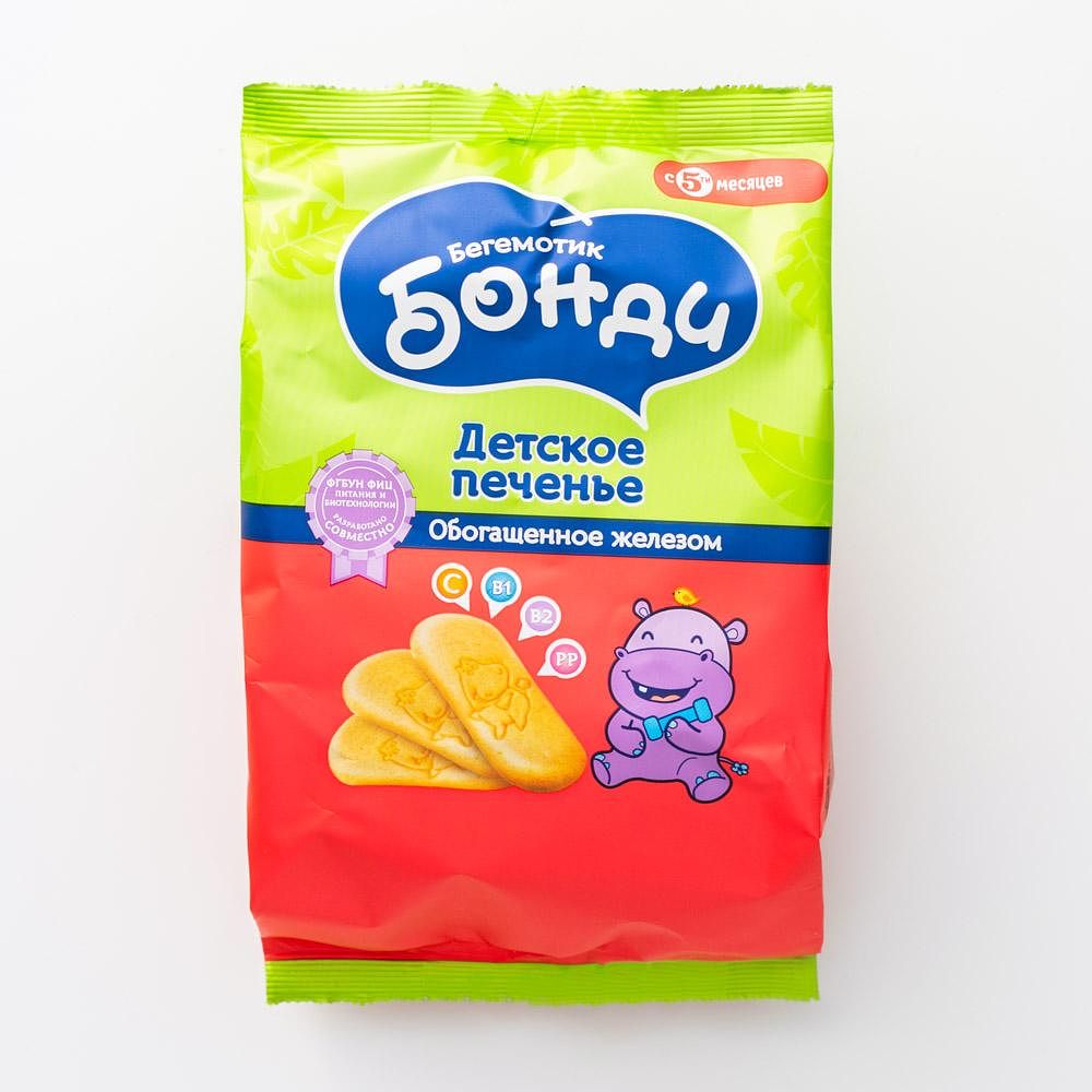 Изображение товара Печенье Бегемотик Бонди, обогащённое железом, с 5 месяцев, 180 г