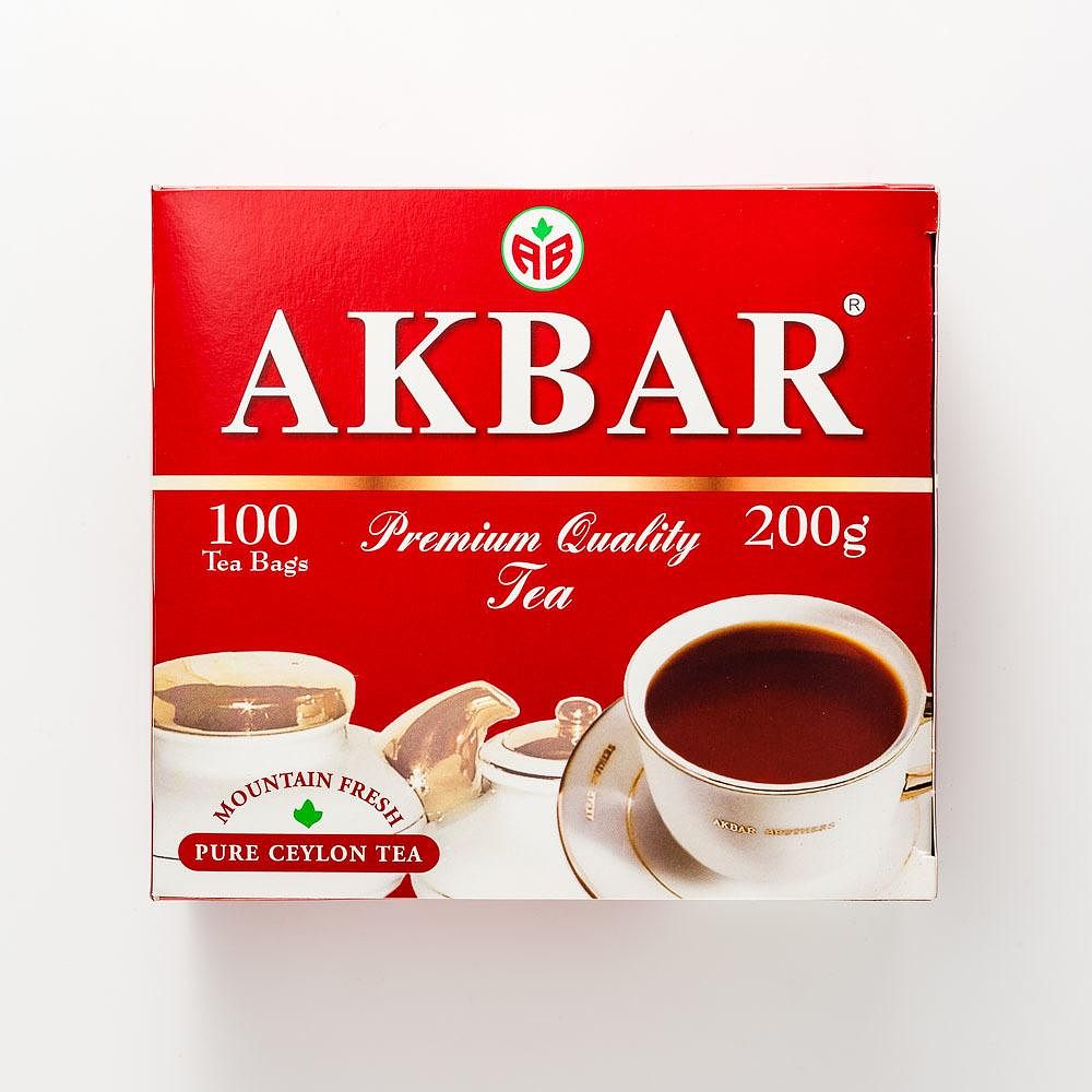 Изображение товара Чёрный чай Akbar, Красно-белая серия, в пакетиках, 100 шт.