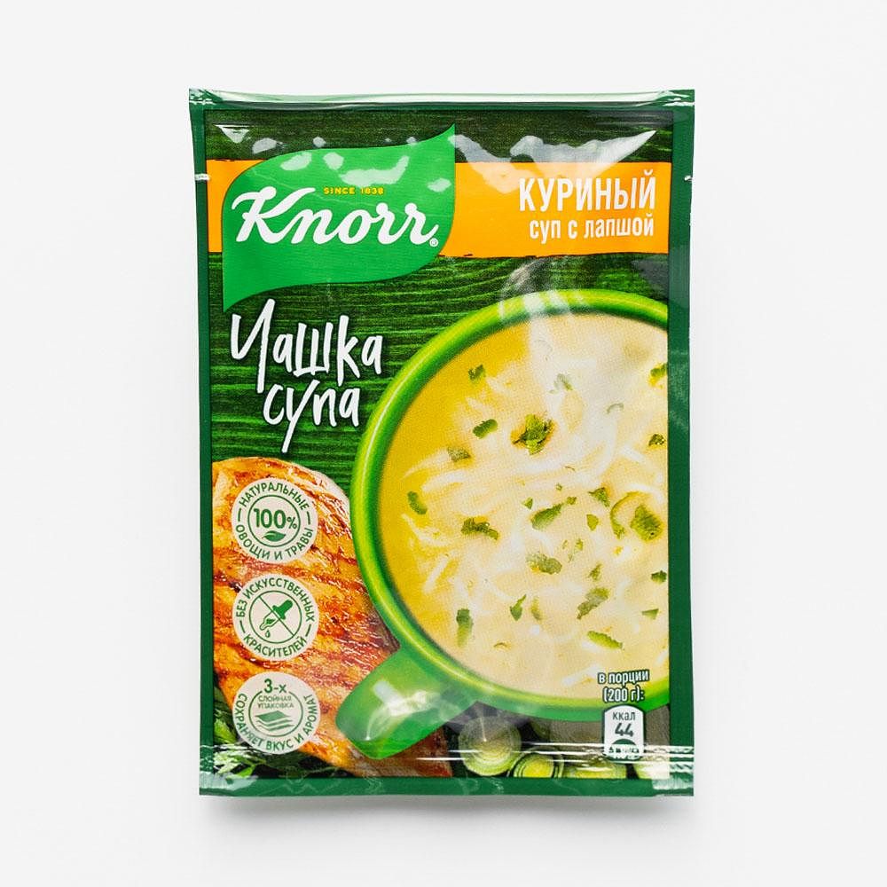 Изображение товара Куриный суп Knorr Чашка супа, с лапшой, быстрого приготовления, 13 г