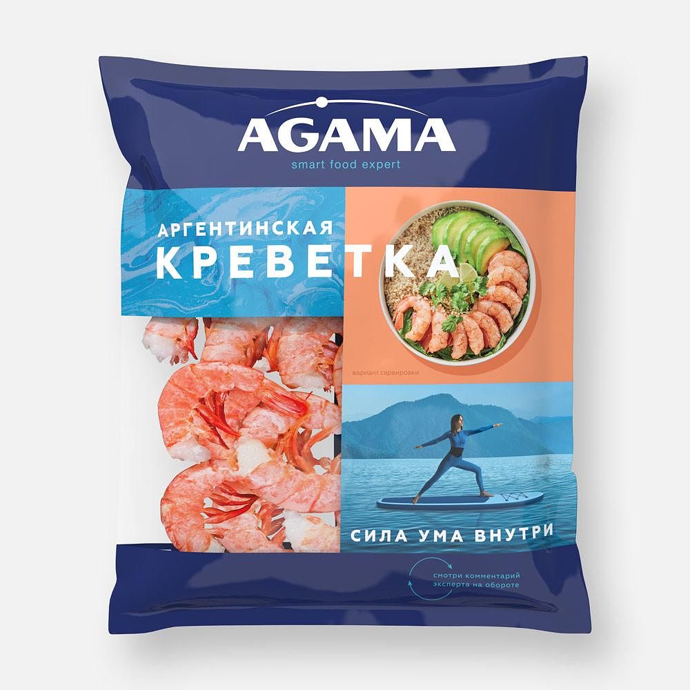 Изображение товара Креветки Agama, свежемороженые, аргентинские, без головы, 450 г