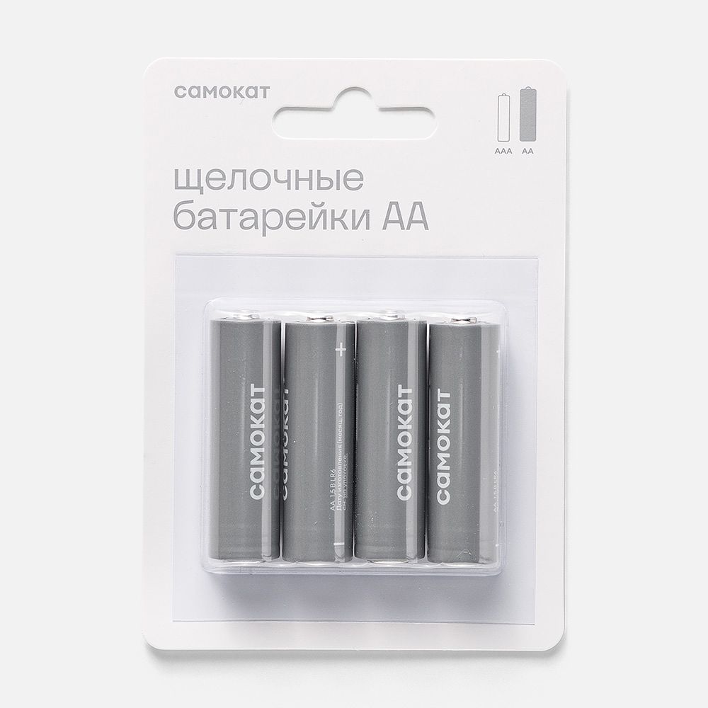 Изображение товара Батарейки Самокат, щелочные, АА, 4 шт.