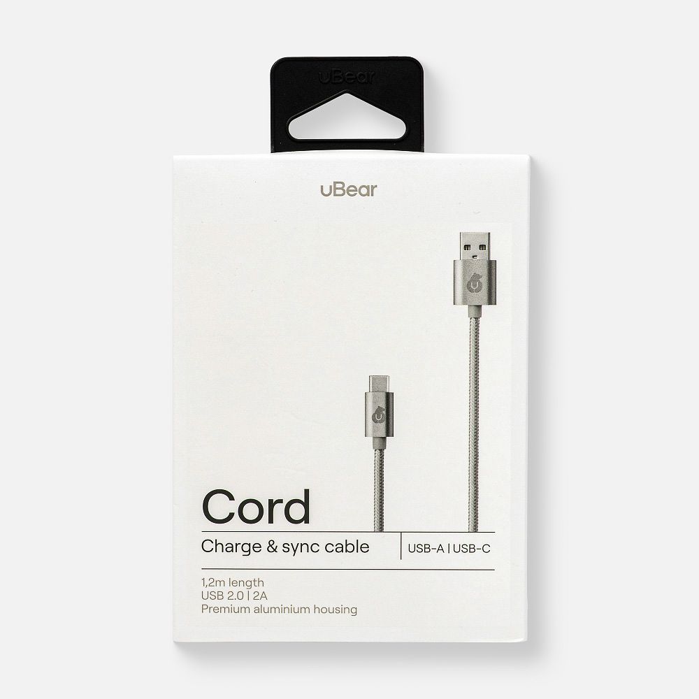 Изображение товара Кабель Ubear Cord, USB-Type-C, 1,2 м, серебристый
