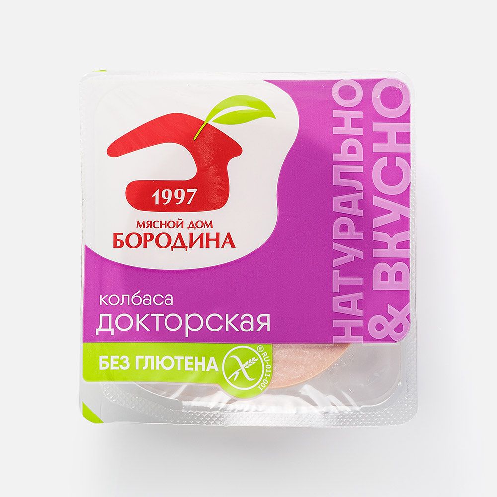 Изображение товара Докторская колбаса МД Бородина, без глютена, нарезка, 190 г