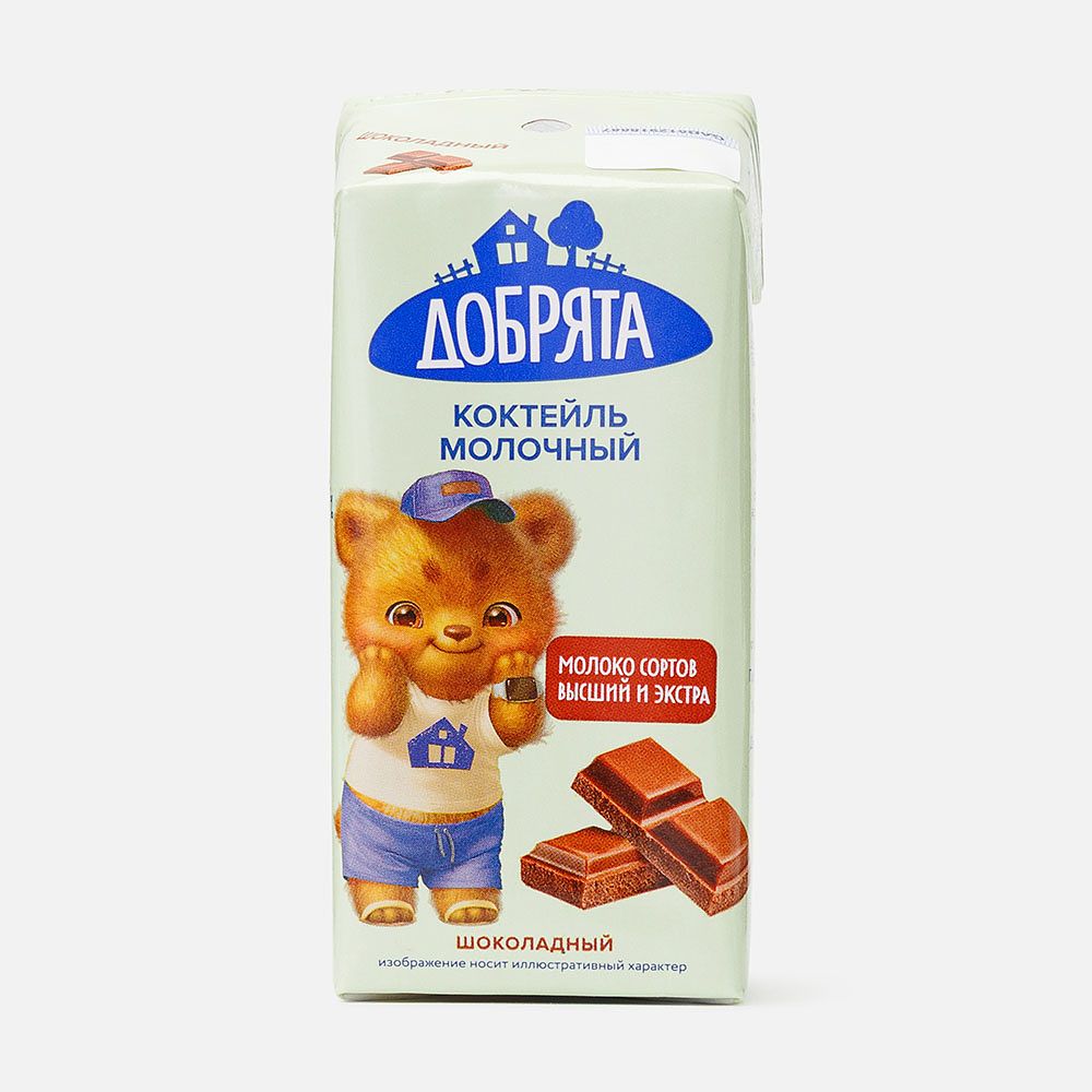 Изображение товара Молочный коктейль Добрята с какао, 200 г, 2,3% жира