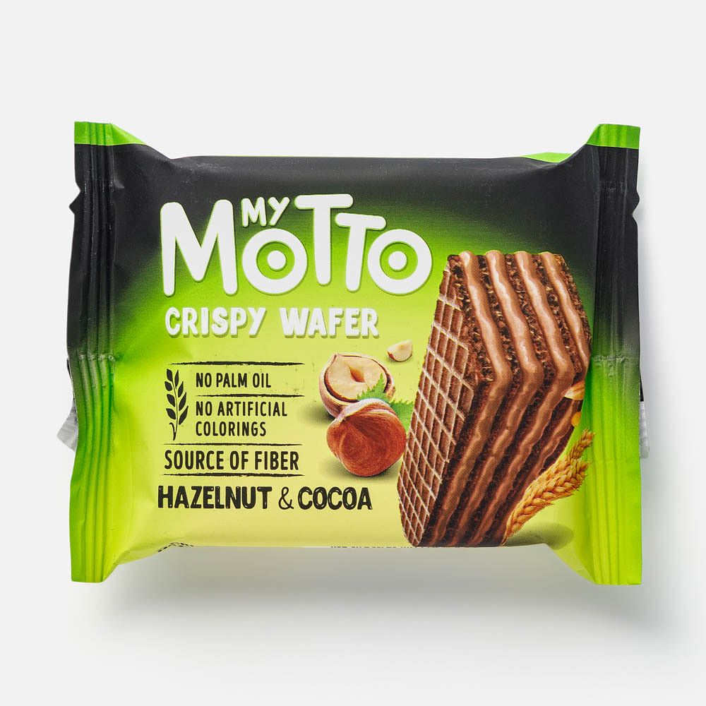 Изображение товара Из Болгарии: Вафли My Motto, с кремом из фундука и какао, 30 г