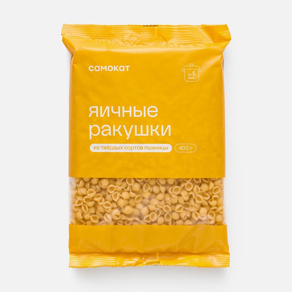 Изображение товара Яичные макароны Самокат, ракушки, 400 г