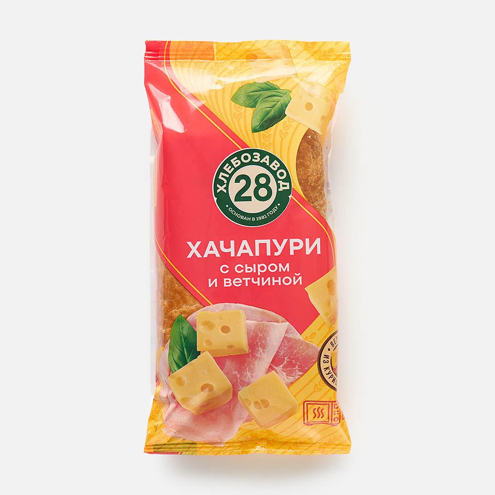 Изображение товара Хачапури Зеленоград хлеб, с сыром и ветчиной, 60 г