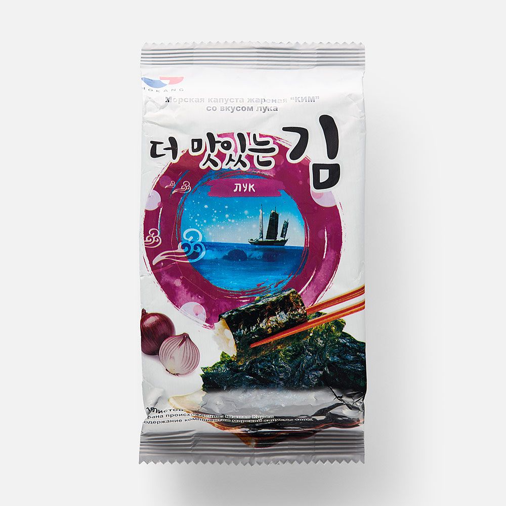 Изображение товара Морская капуста Hokang Ким, жареная, лук, 5 г