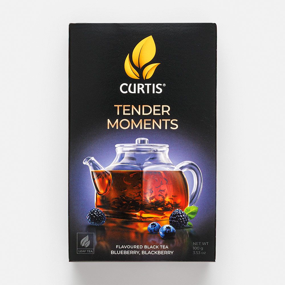 Изображение товара Чёрный чай Curtis, Tender Moments, листовой, с черникой, ежевикой и лепестками василька, 100 г