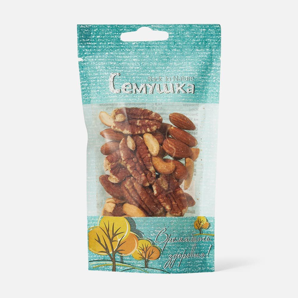Изображение товара Смесь орехов Семушка, солёная, с пеканом, 50 г