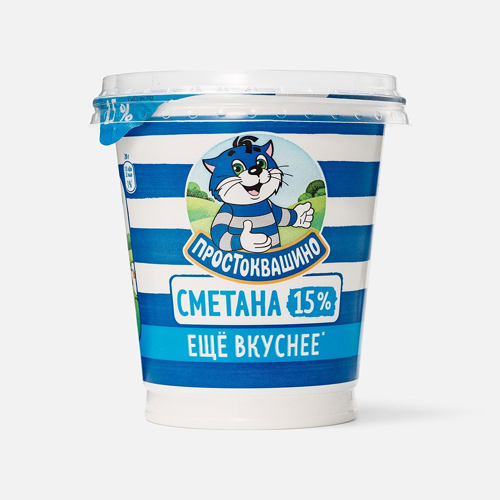 Изображение товара Сметана Простоквашино 15%, 300 г