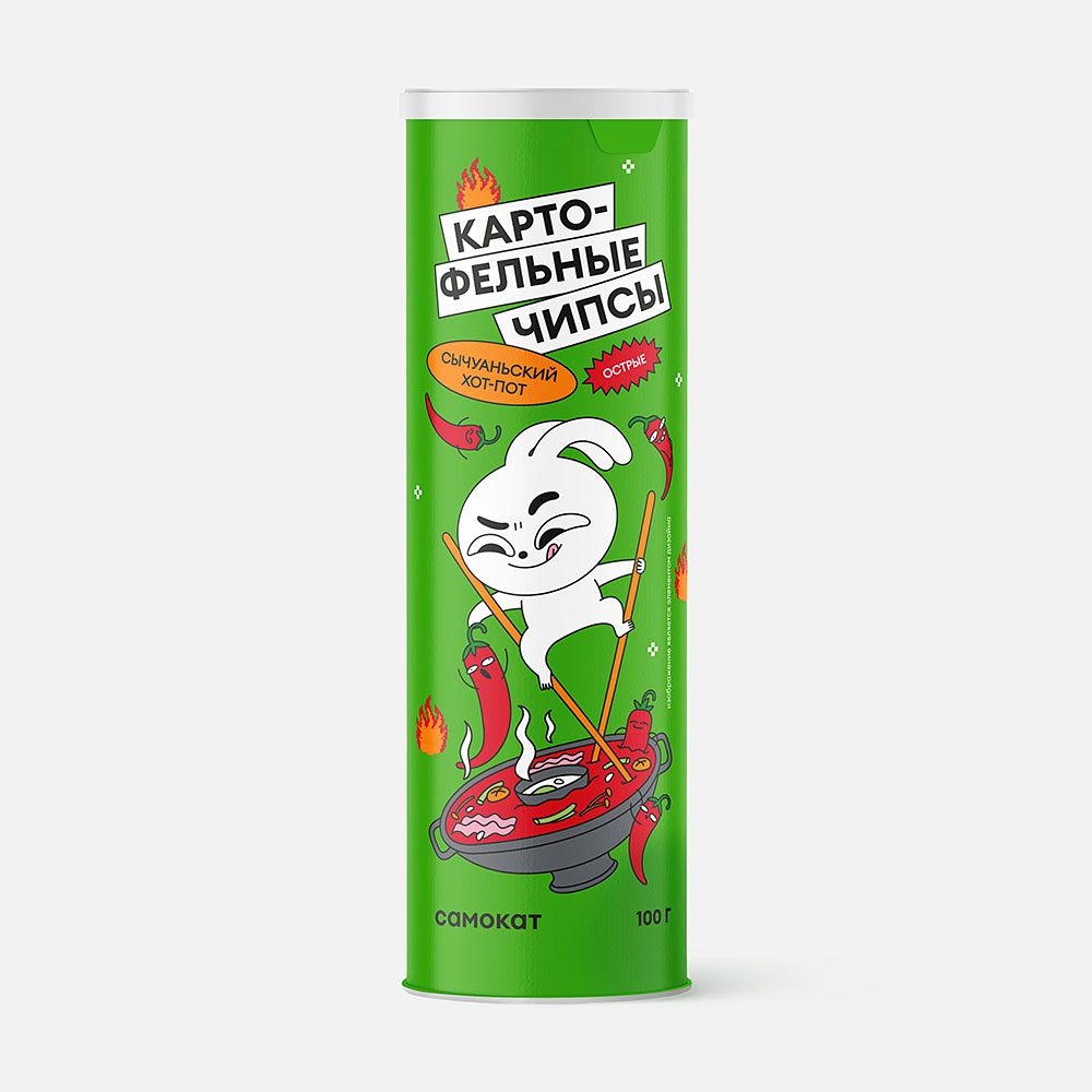 Изображение товара Из Беларуси: Картофельные чипсы Самокат, Сычуаньский хот-пот, в тубе, 100 г