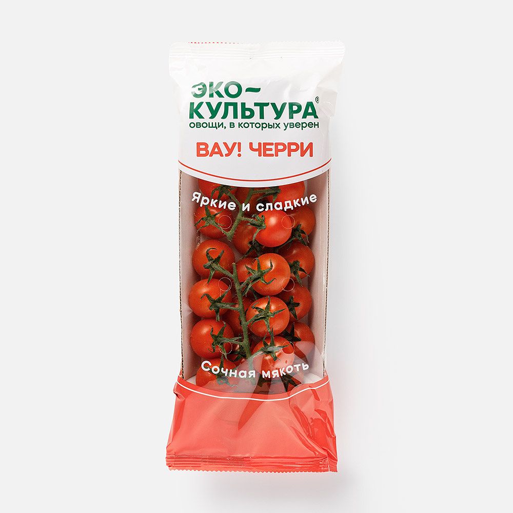 Изображение товара Красные томаты черри Эко-культура, Вау, круглые, на ветке, 200 г