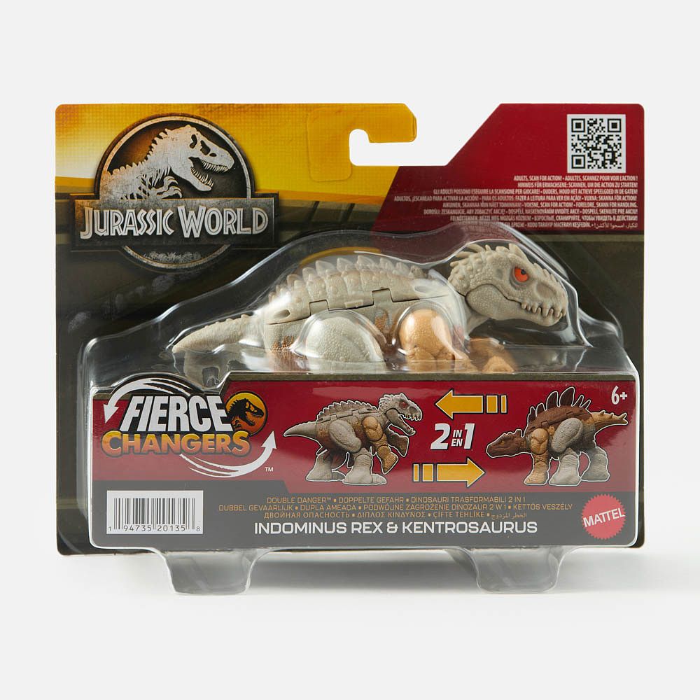 Изображение товара Фигурка динозавра Jurassic World Indominus Rex & Kentrosaurus трансформирующаяся HVB17