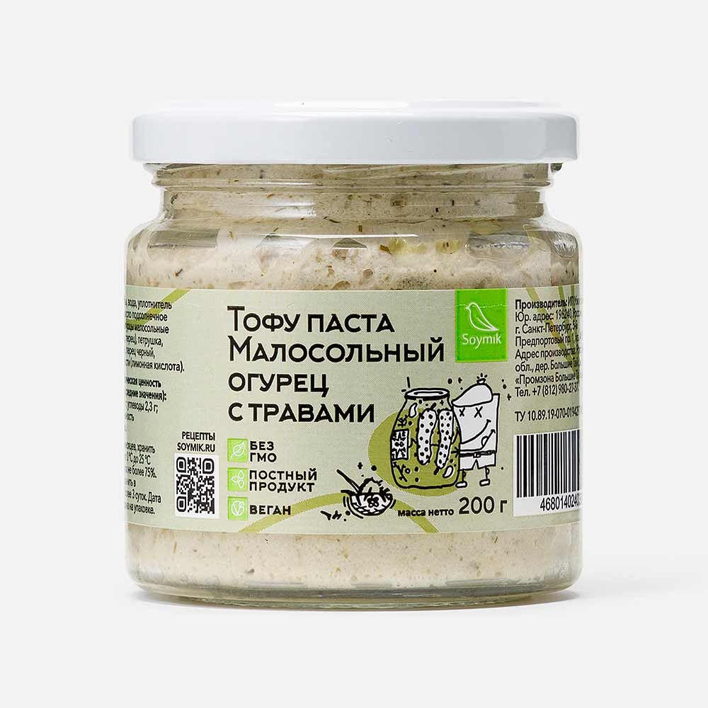 Изображение товара Паста тофу Soymik, с малосольными огурцами и травами, 200 г