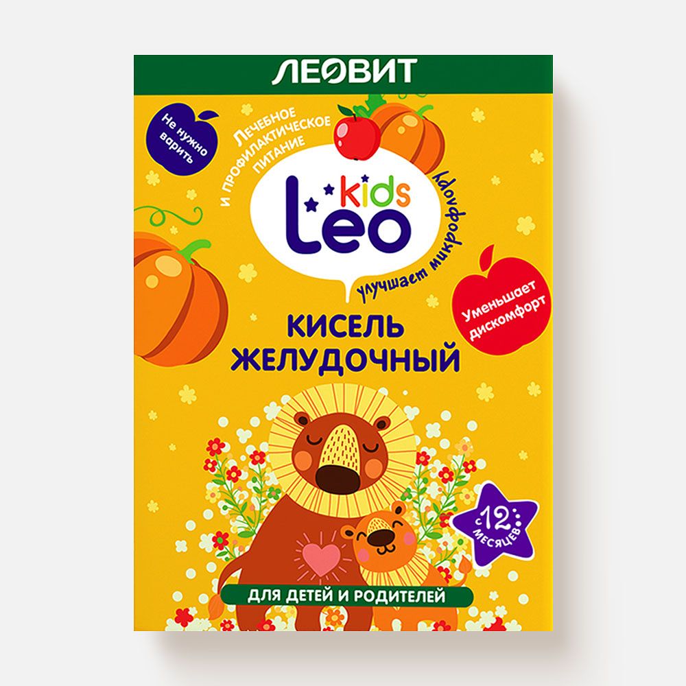 Изображение товара Кисель Леовит Leo Kids, с 1 года, желудочный, 5x12 г