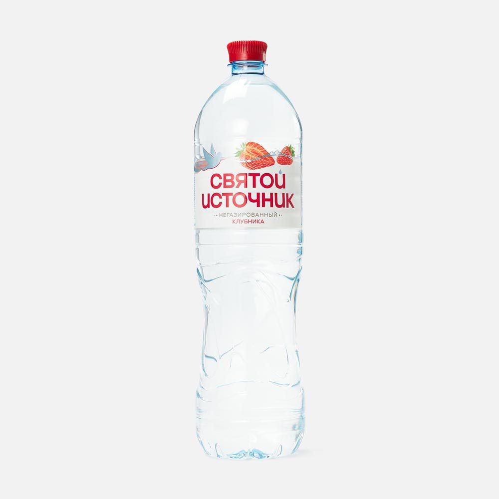 Изображение товара Вода Святой Источник, клубника, без газа, 1,5 л
