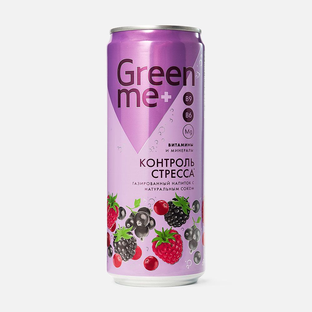 Изображение товара Напиток Greenme, Контроль стресса, с соком, с газом, 0,33 л