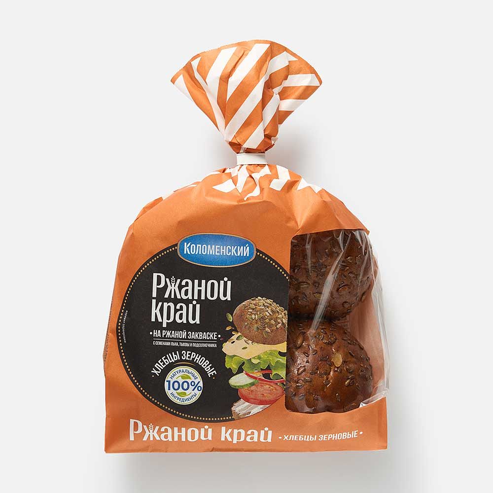 Изображение товара Зерновые хлебцы Коломенский Ржаной край, мягкие, с семенами льна, тыквы и подсолнечника, 260 г