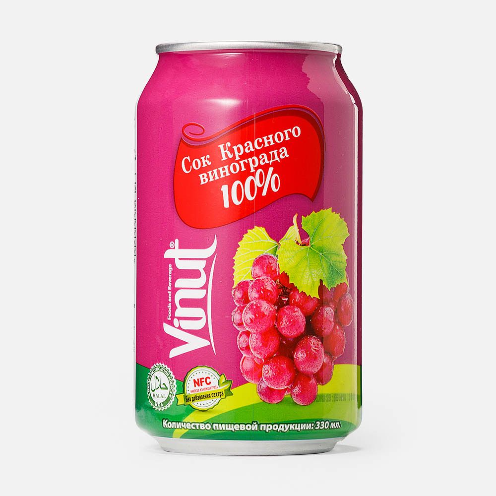 Изображение товара Сок Vinut, красный виноград, 0,33 л