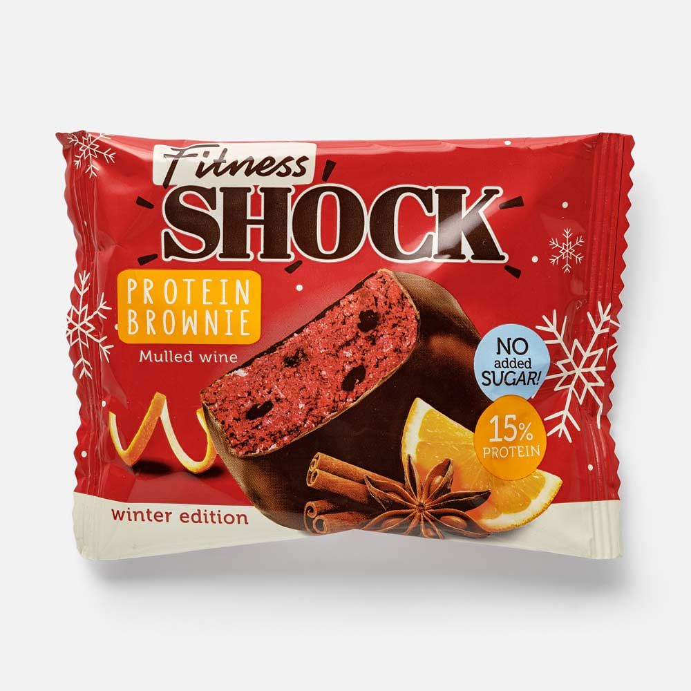 Изображение товара Протеиновый брауни FitnesShock со вкусом глинтвейна 50 г