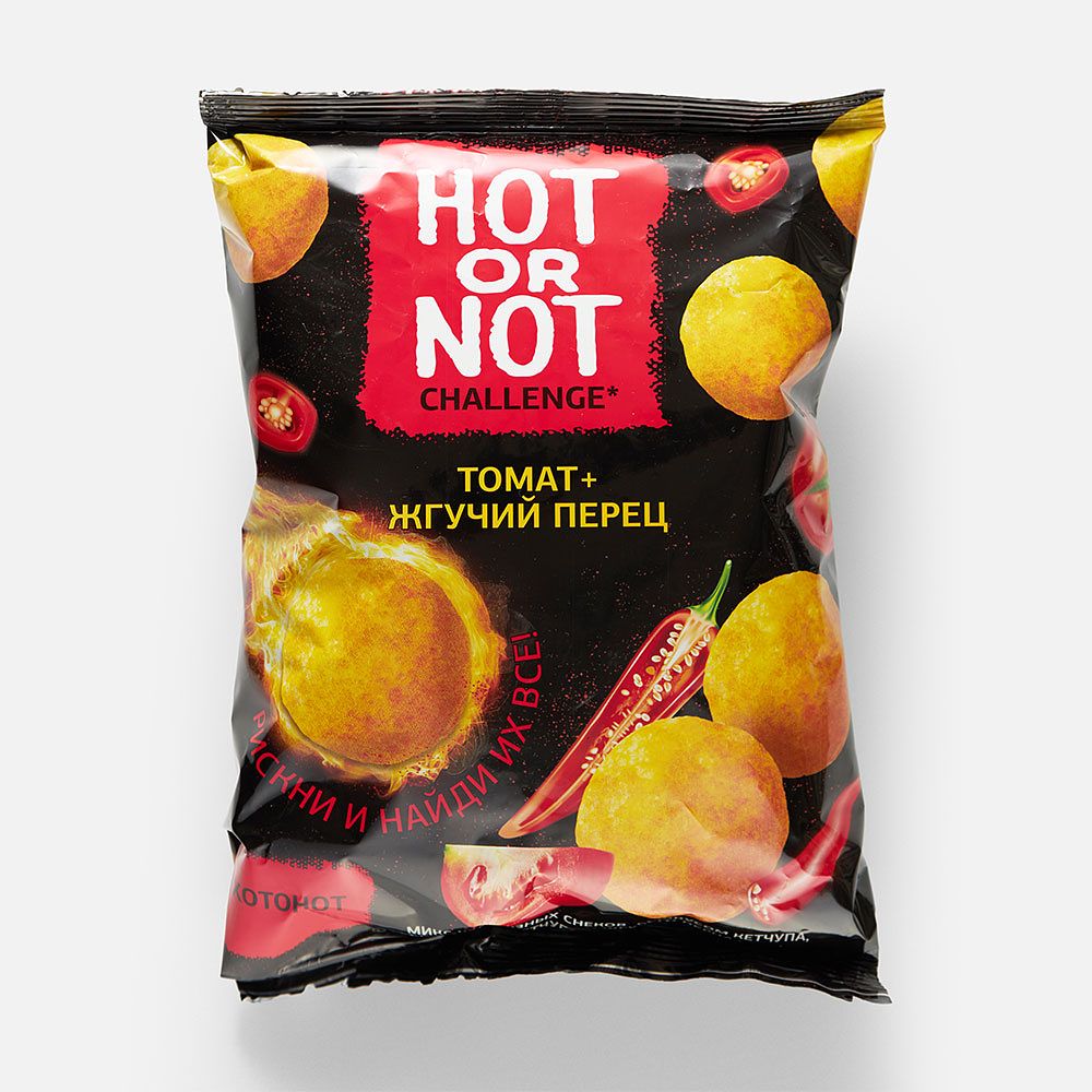 Изображение товара Кукурузные снеки Hot Or Not, кетчуп и жгучий перец чили, 100 г