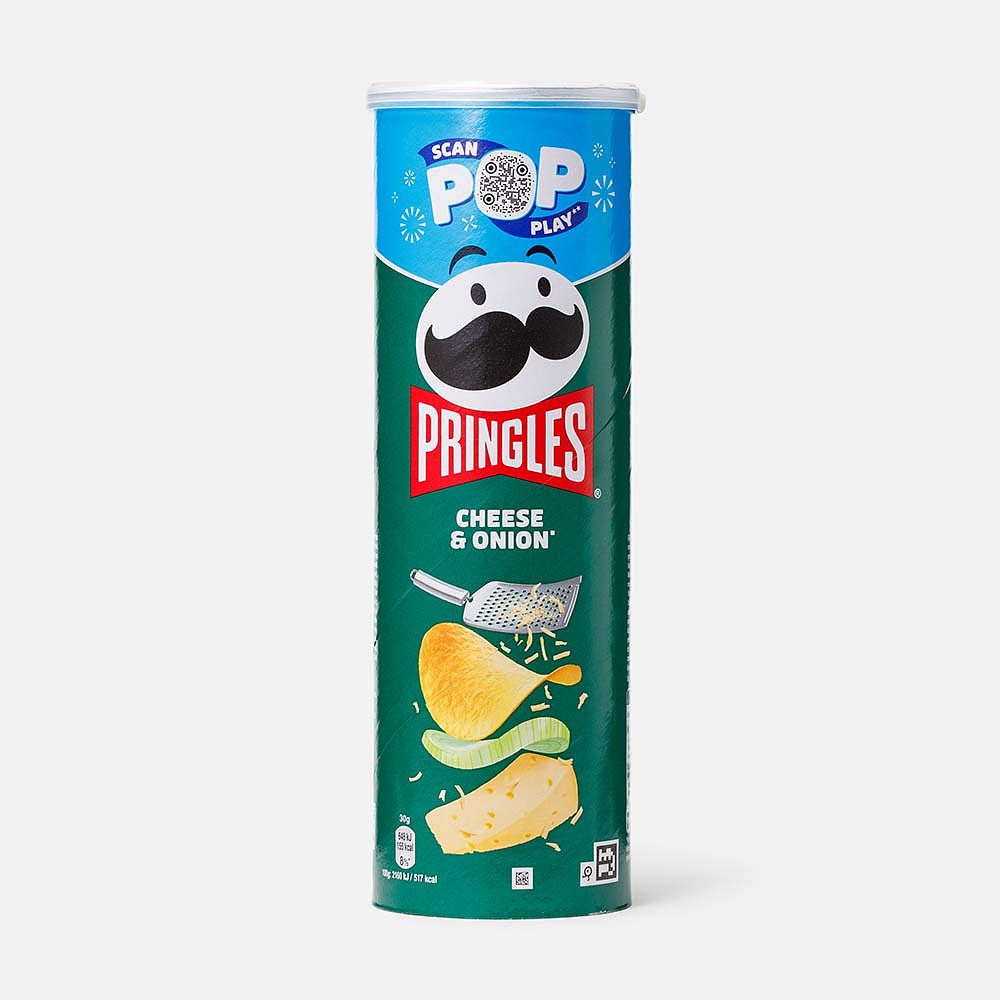 Изображение товара Чипсы Pringles сыр и лук 165 г хрустящие закуски