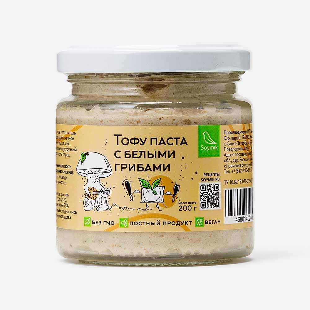 Изображение товара Паста тофу Soymik, с белыми грибами, 200 г