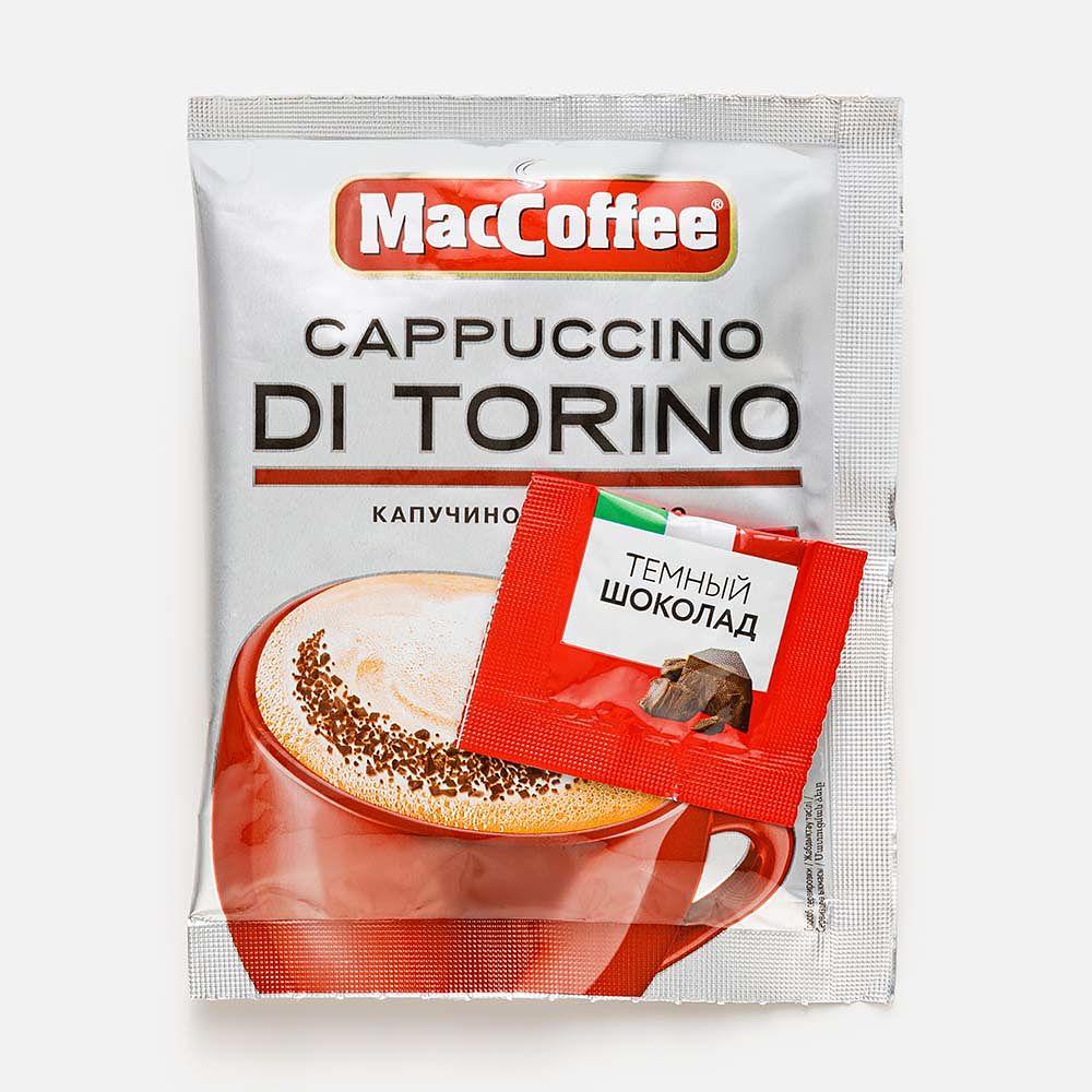 Изображение товара Растворимый кофейный напиток MacCoffee, Cappuccino Di Torino, с шоколадной крошкой, 25,5 г