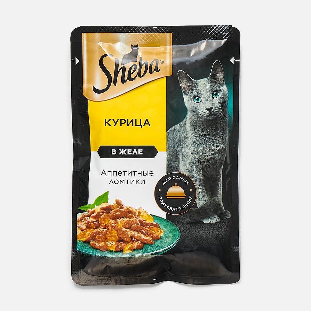 Изображение товара Корм влажный Sheba, для кошек, ломтики в желе, курица, 75 г
