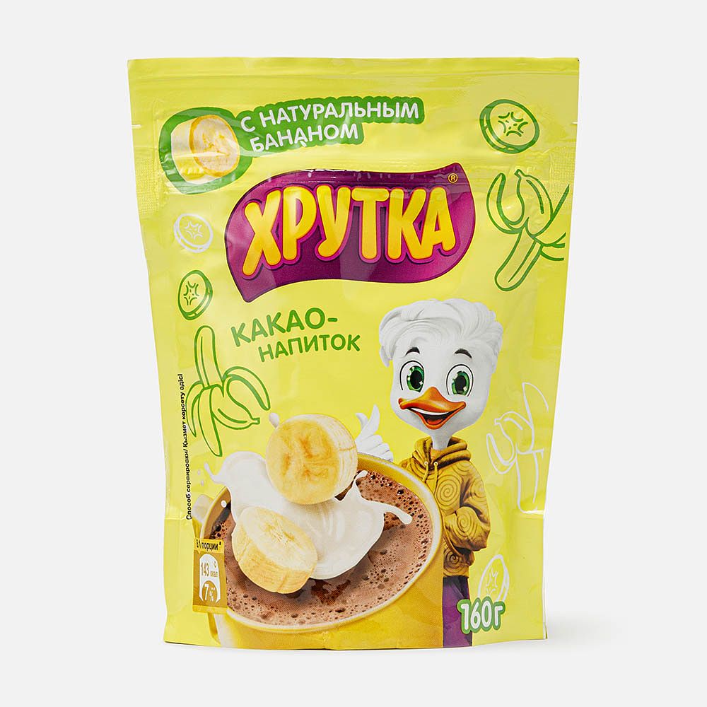 Изображение товара Какао-напиток Хрутка, быстрорастворимый, с бананом, 160 г