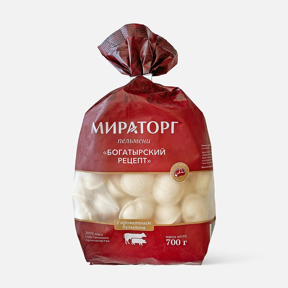 Изображение товара Пельмени Мираторг, Богатырский рецепт, 700 г
