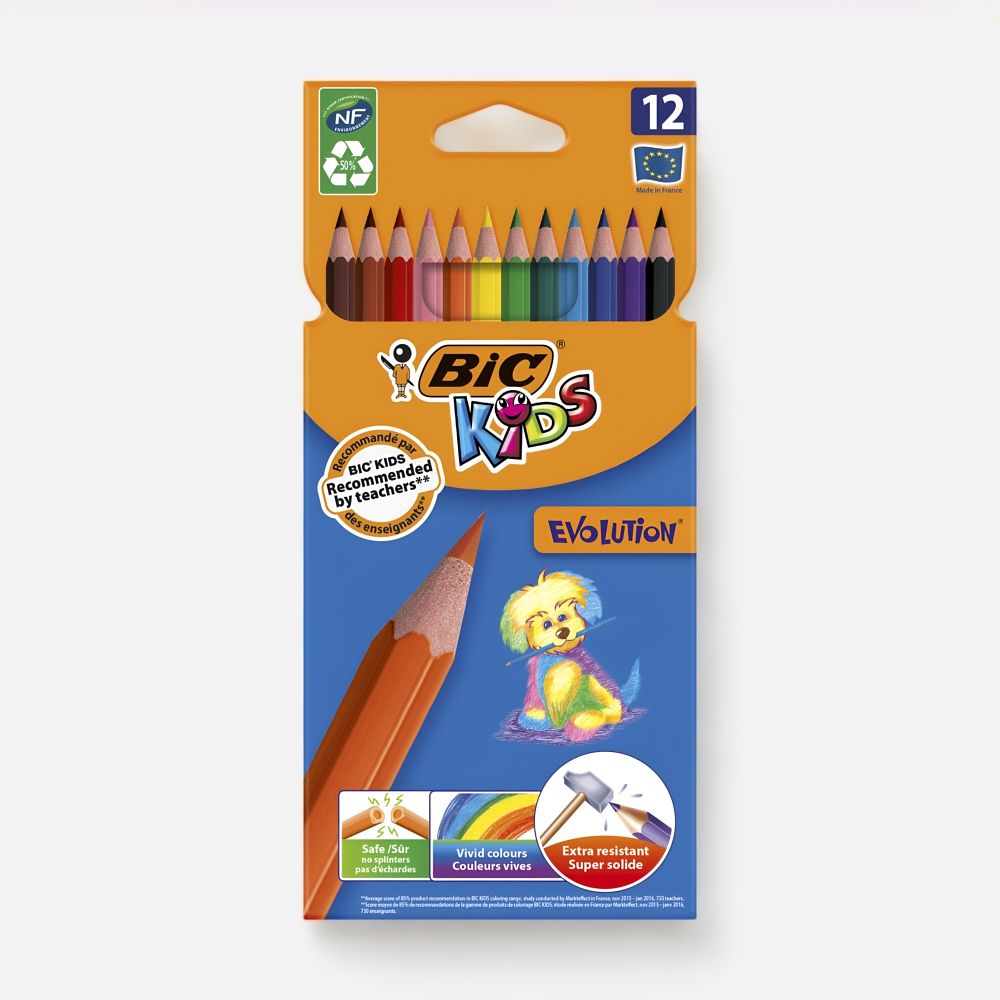 Изображение товара Карандаши Bic Kids Evolution ECOlutions цветные, Коробка x12, 1 шт.
