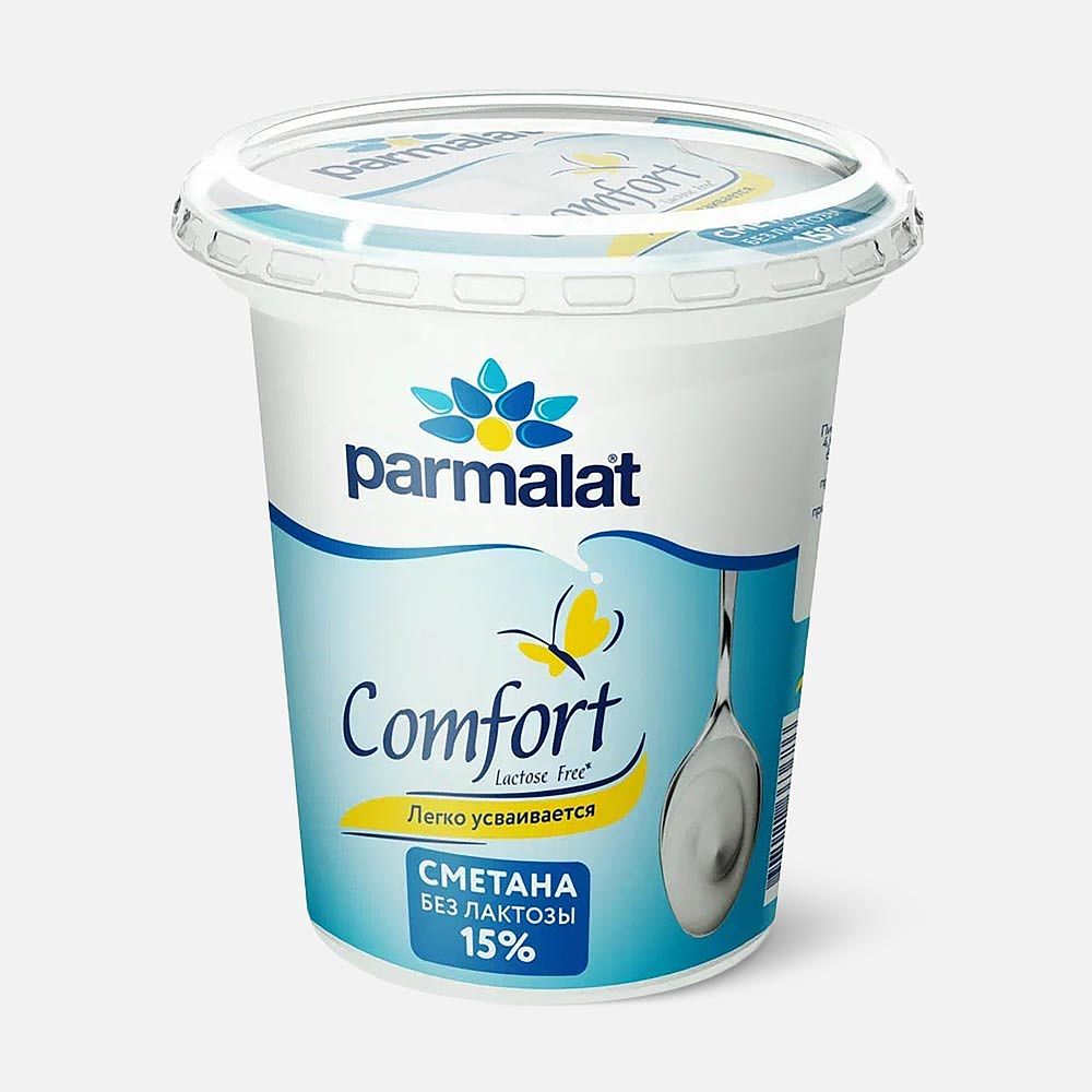 Изображение товара Сметана Parmalat Comfort, 15%, без лактозы, 300 г
