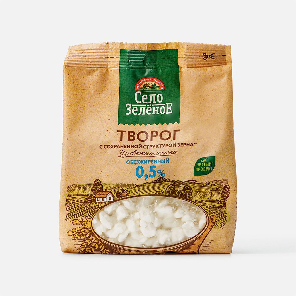 Изображение товара Творог Село Зелёное, 0,5%, 200 г