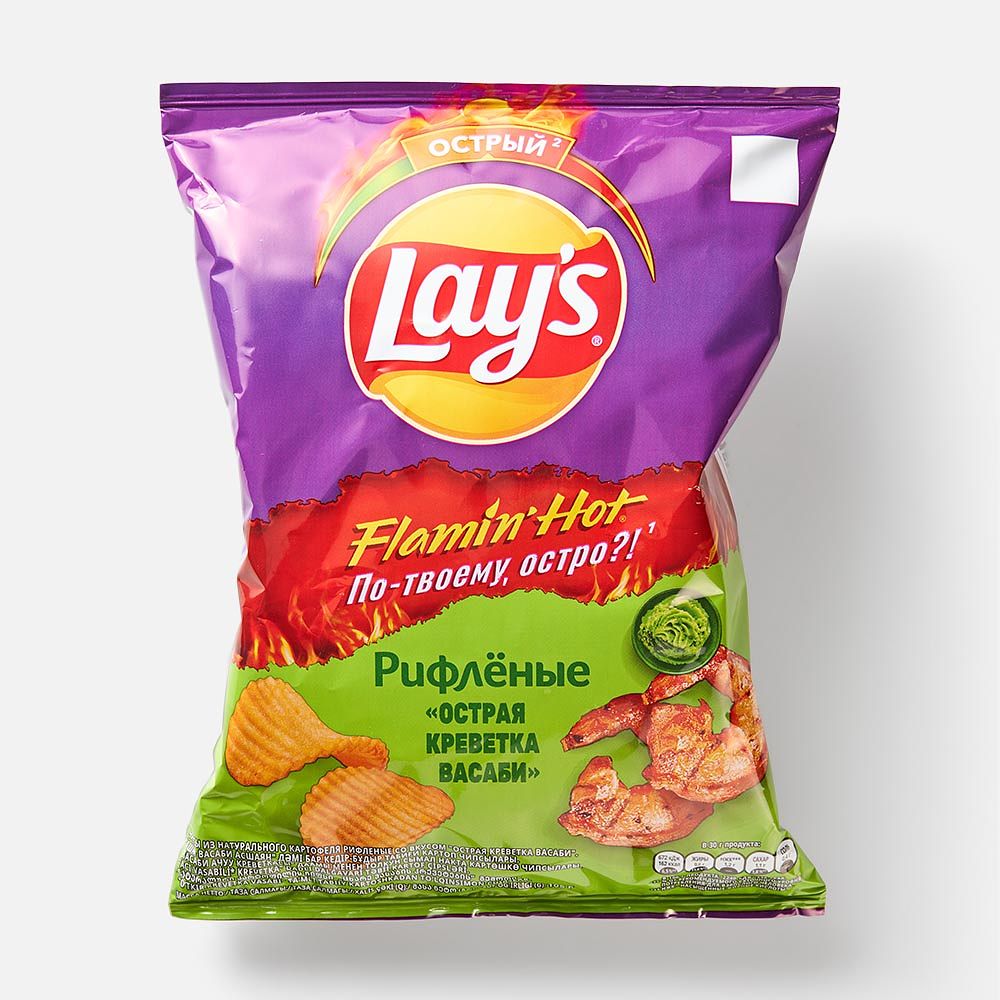 Изображение товара Чипсы Lay’s, рифлёные, острая креветка васаби, 105 г
