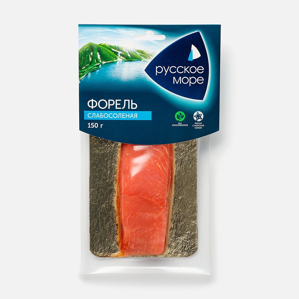 Изображение товара Филе радужной форели Русское море, слабосолёное, 150 г
