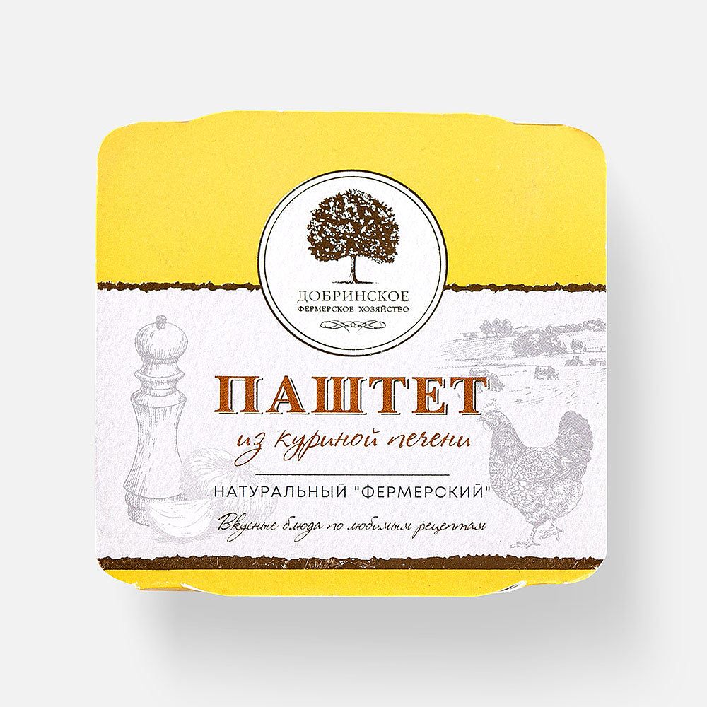 Изображение товара Паштет Добринское фермерское хозяйство, Фермерский, натуральный, из куриной печени, 100 г