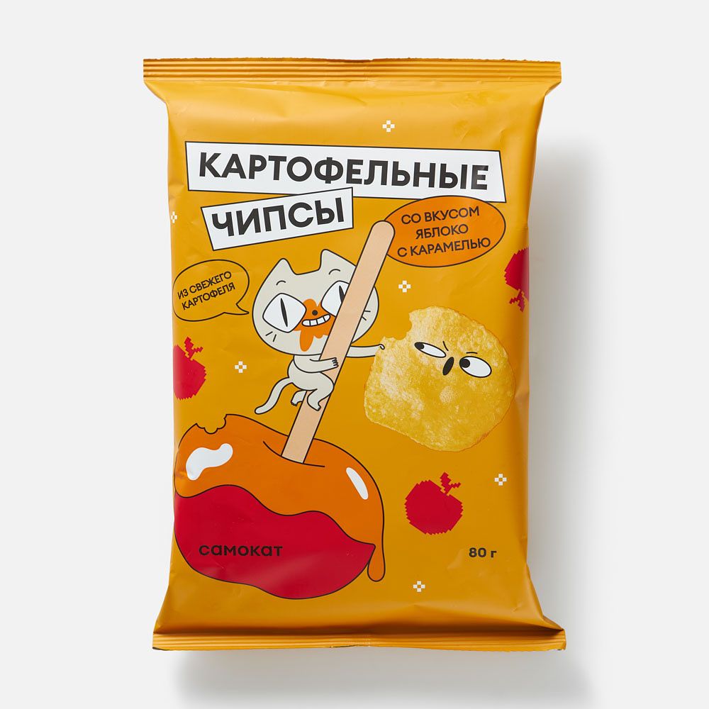 Изображение товара Чипсы Самокат, яблоко с карамелью, 80 г