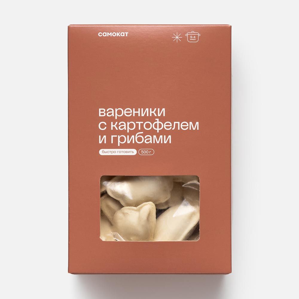 Изображение товара Вареники Самокат, с картофелем и грибами, 500 г