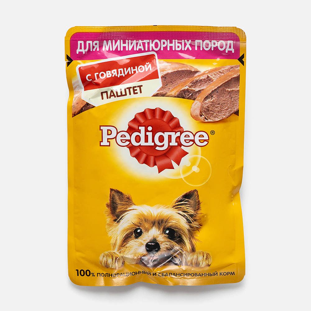 Изображение товара Корм Pedigree, для миниатюрных пород, паштет с говядиной, 80 г