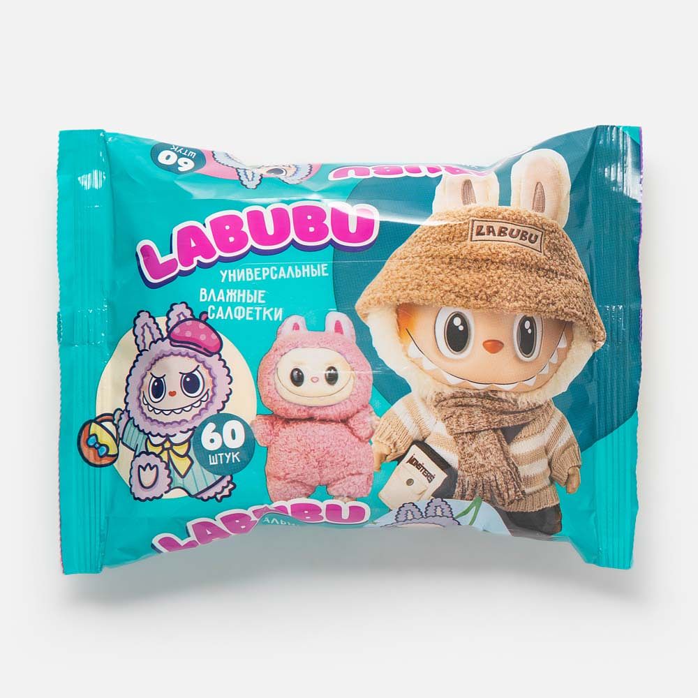 Изображение товара Влажные салфетки Labubu, 60 шт.