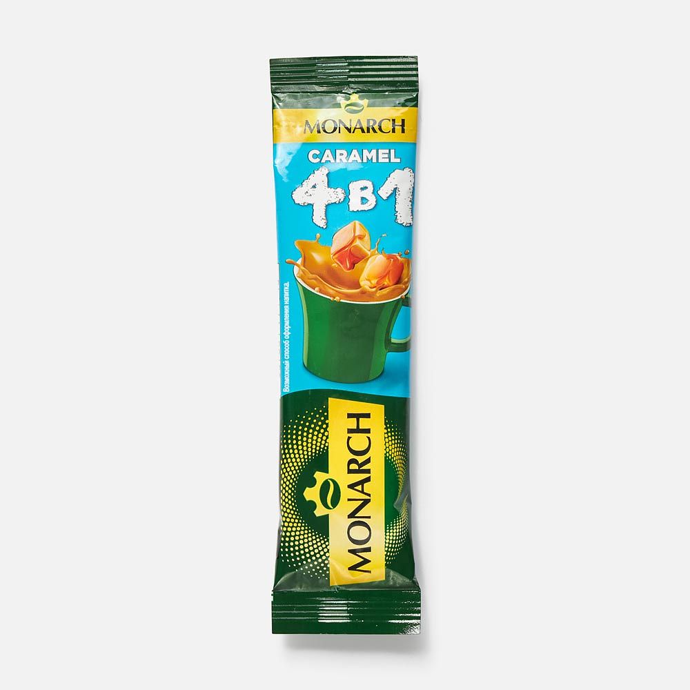 Изображение товара Кофейный напиток Monarch, Caramel, 4 в 1, растворимый, 13,5 г