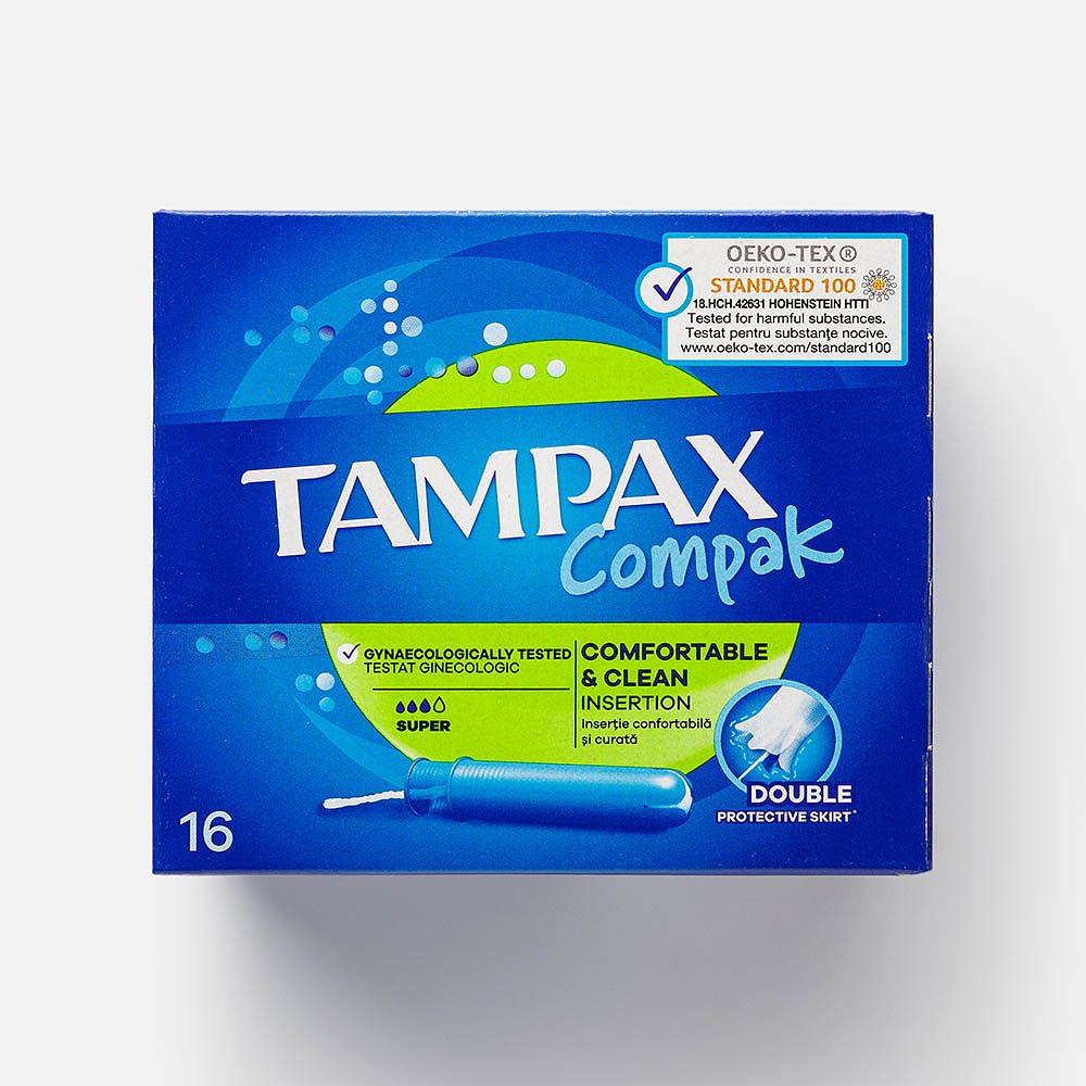 Изображение товара Тампоны Tampax Compak, Super, 3 капли, 16 шт.