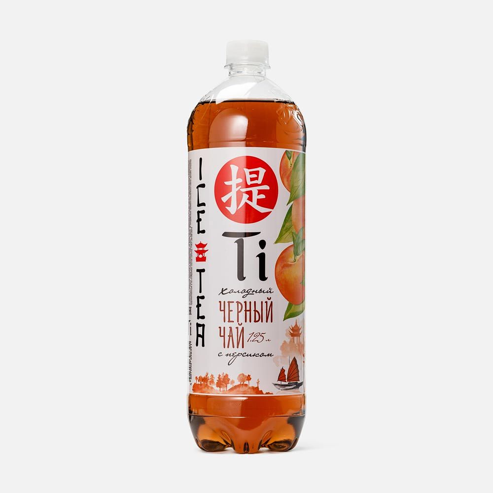 Изображение товара Холодный чёрный чай Ti, персик, 1,25 л