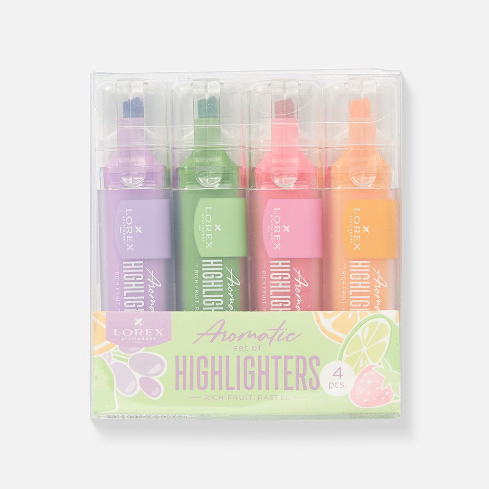Изображение товара Набор текстовыделителей Lorex Rich Fruit Pastel 4 шт светостойкие ароматизированные