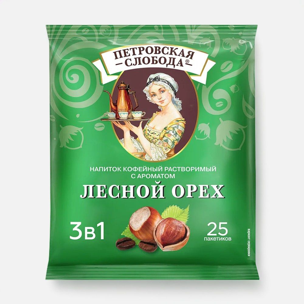 Изображение товара Напиток кофейный Петровская слобода 3в1 с ароматом лесного ореха, 25x18 г