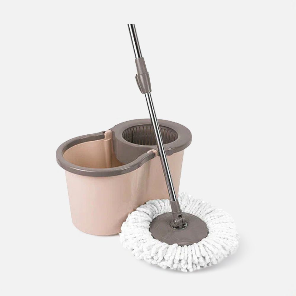Изображение товара Швабра с отжимом и ведром, комплект для уборки Verde Spin Mop Бежевый 38314, 1 шт.